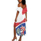 Personalized Cape Verde Christmas Summer Maxi Dress Black Santa Clause With The Manatee DT05