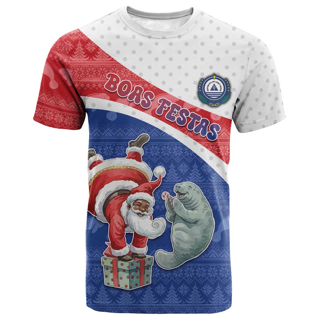 Personalized Cape Verde Christmas T shirt Black Santa Clause With The Manatee DT05