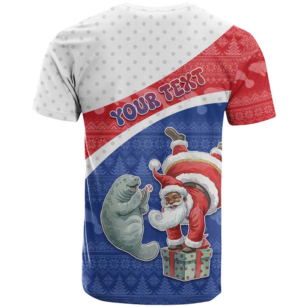 Personalized Cape Verde Christmas T shirt Black Santa Clause With The Manatee DT05