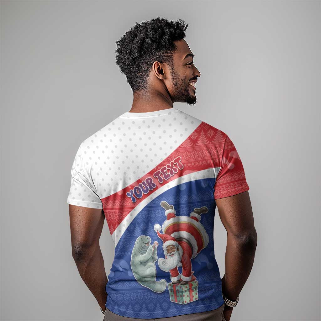 Personalized Cape Verde Christmas T shirt Black Santa Clause With The Manatee DT05