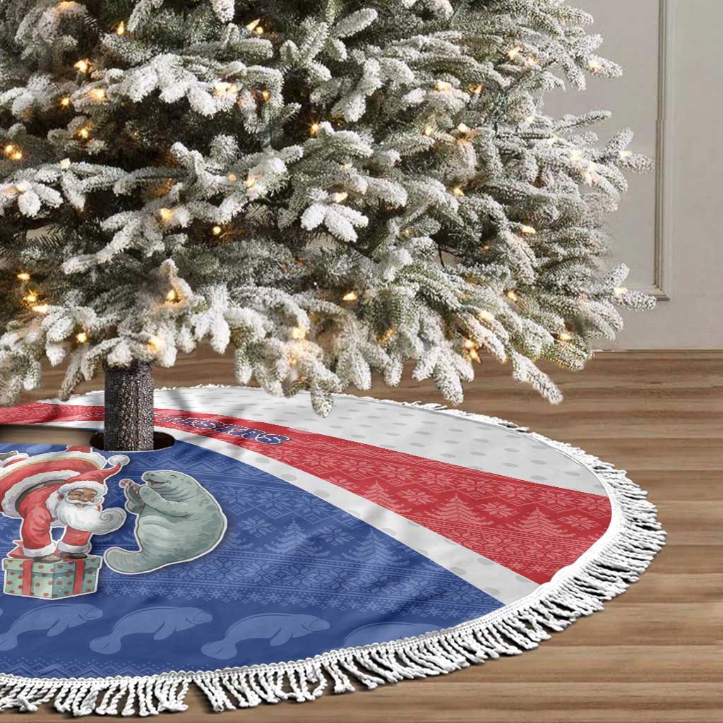 Cape Verde Christmas Tree Skirt Black Santa Clause With The Manatee - African Pride