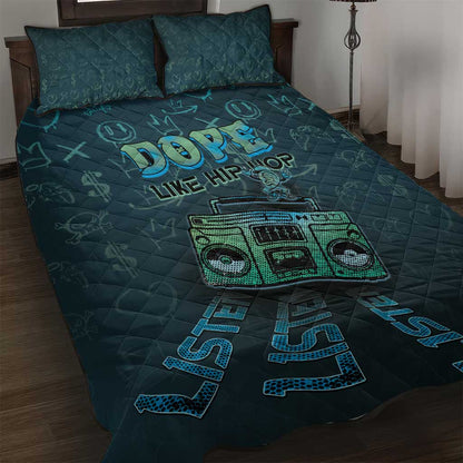Dope Like Hip Hop Quilt Bed Set Hiphop Graffiti Style - African Pride