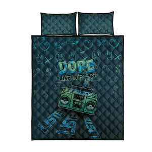 Dope Like Hip Hop Quilt Bed Set Hiphop Graffiti Style - African Pride
