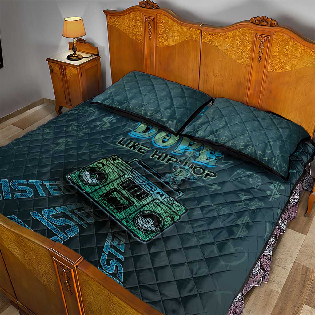 Dope Like Hip Hop Quilt Bed Set Hiphop Graffiti Style - African Pride