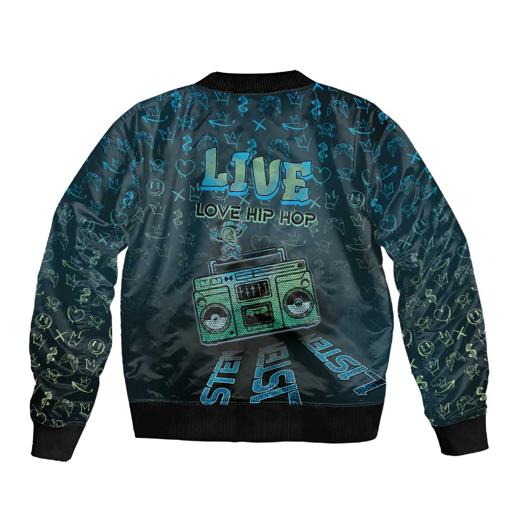 Dope Like Hip Hop Sleeve Zip Bomber Jacket Hiphop Graffiti Style - African Pride