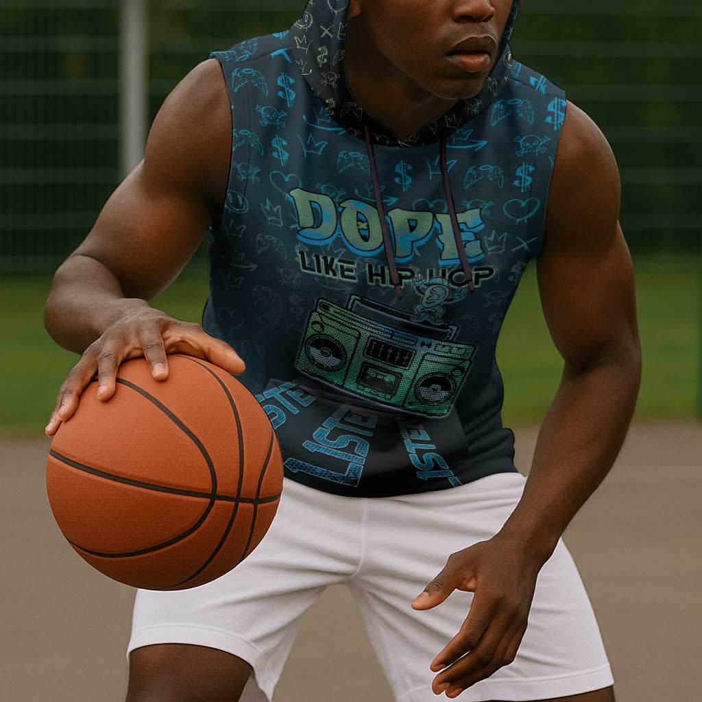 Dope Like Hip Hop Sleeveless Hoodie Hiphop Graffiti Style - African Pride