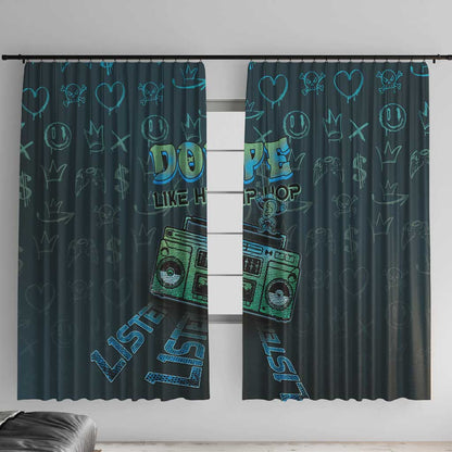 Dope Like Hip Hop Window Curtain Hiphop Graffiti Style - African Pride