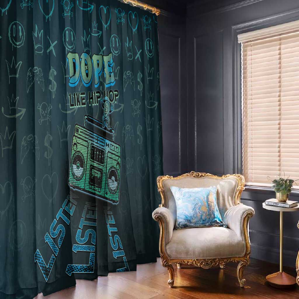 Dope Like Hip Hop Window Curtain Hiphop Graffiti Style - African Pride