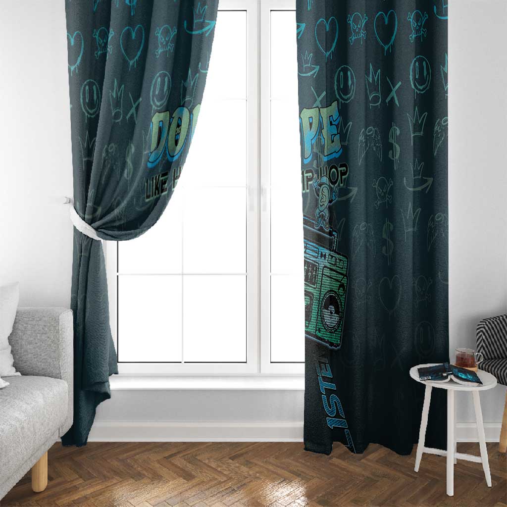 Dope Like Hip Hop Window Curtain Hiphop Graffiti Style - African Pride