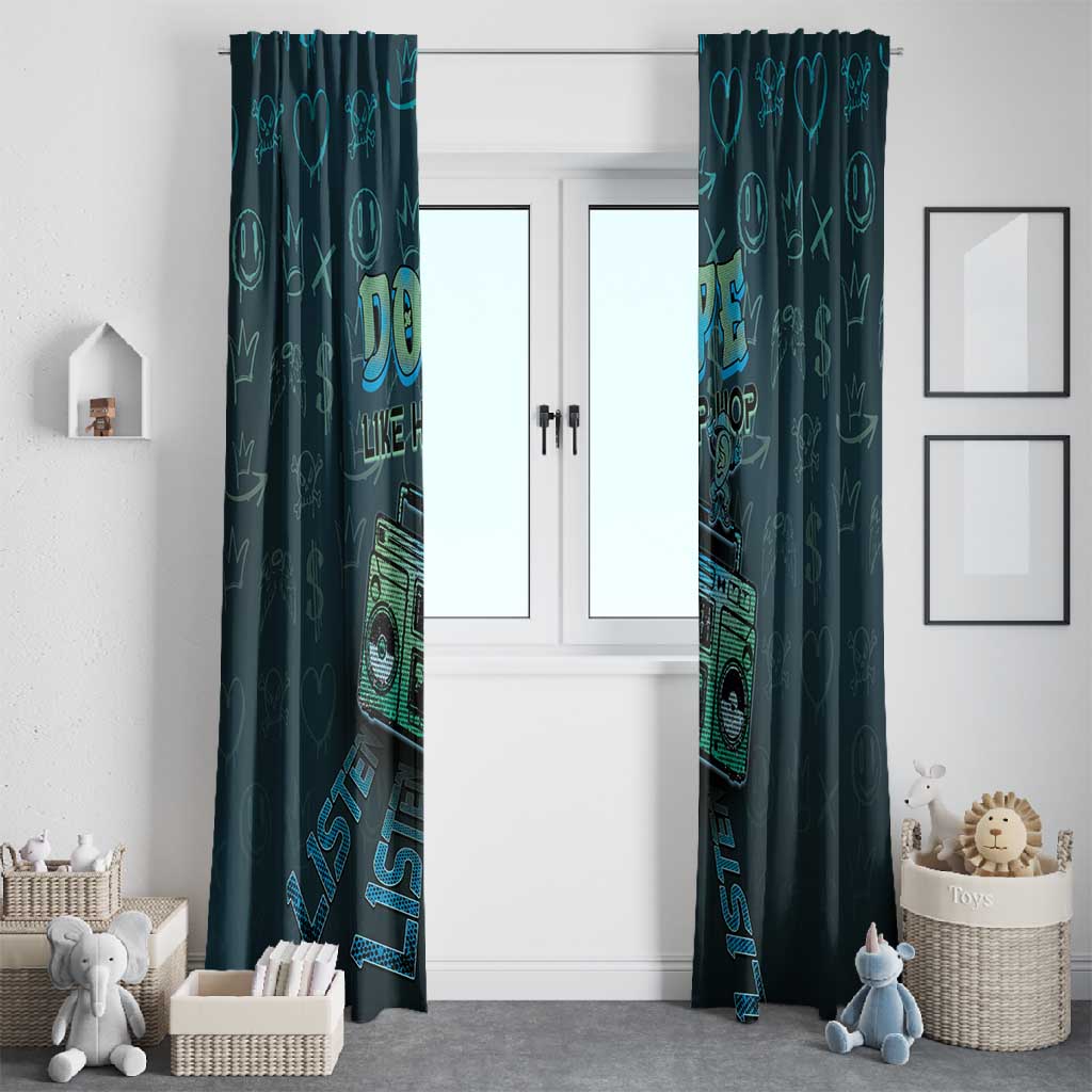 Dope Like Hip Hop Window Curtain Hiphop Graffiti Style - African Pride