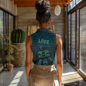 Dope Like Hip Hop Women Sleeveless Polo Shirt Hiphop Graffiti Style - African Pride