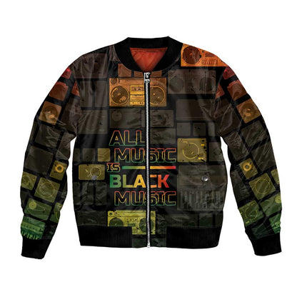 Black Music Month Bomber Jacket All Music Is Black Music - African Pride