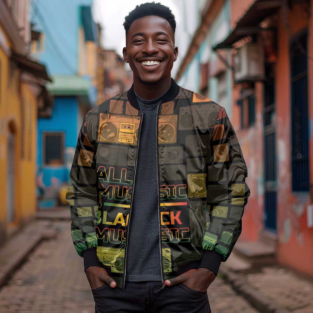 Black Music Month Bomber Jacket All Music Is Black Music - African Pride