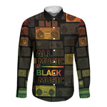 Black Music Month Long Sleeve Button Shirt All Music Is Black Music - African Pride
