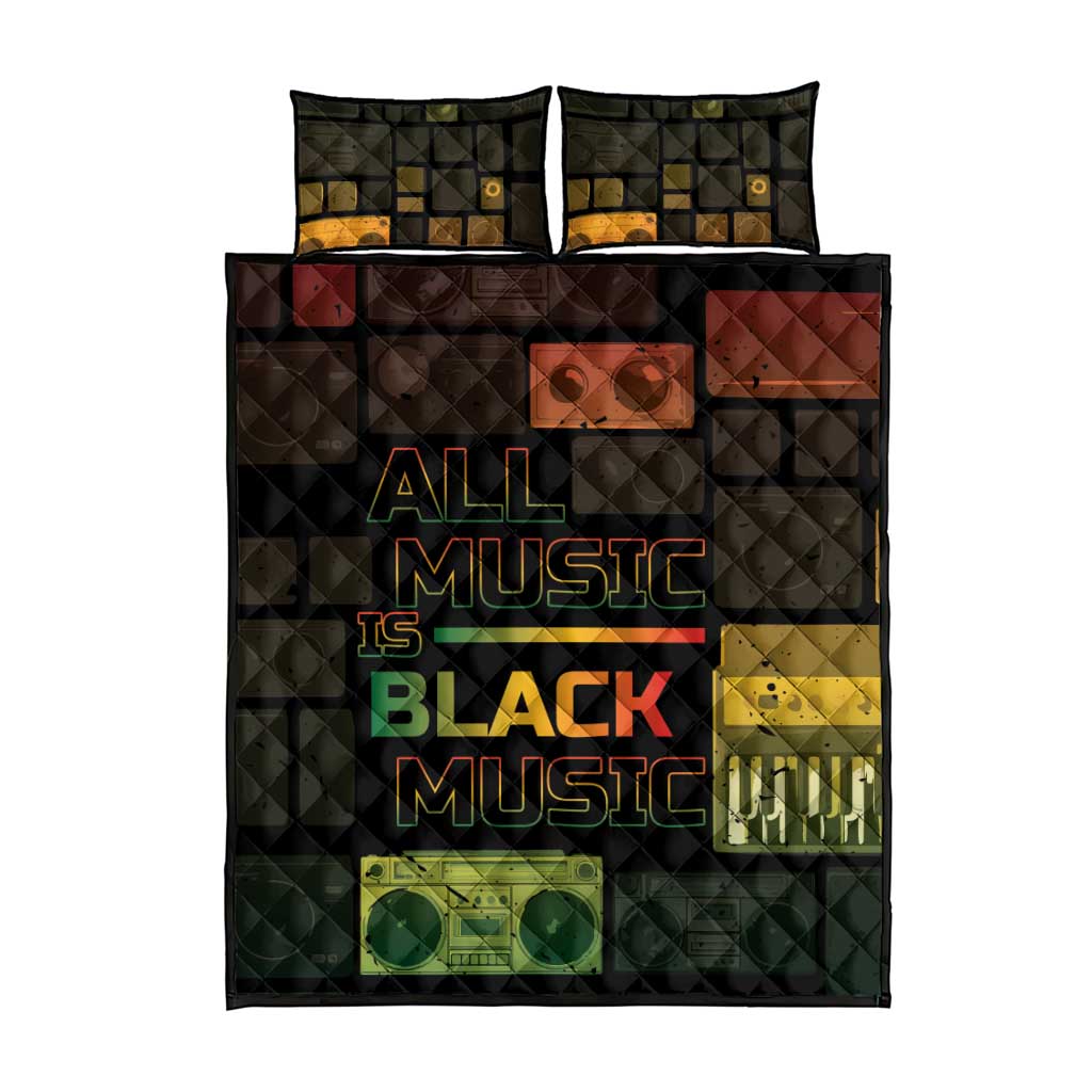 Black Music Month Quilt Bed Set All Music Is Black Music - African Pride