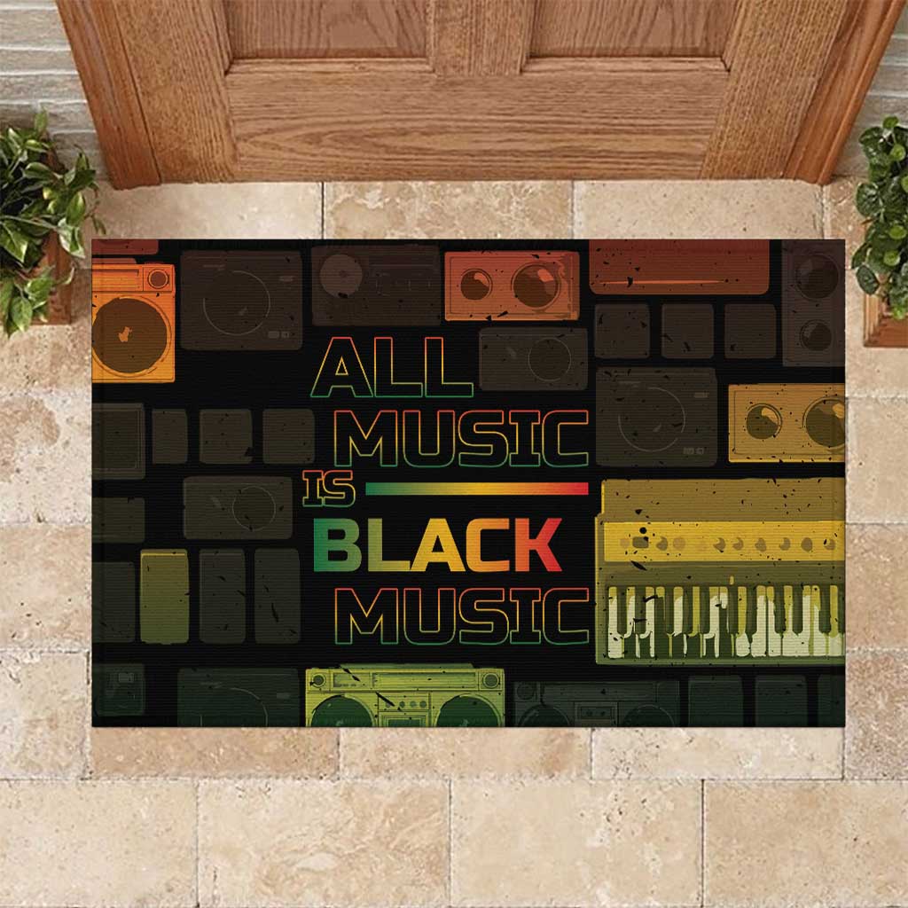 Black Music Month Rubber Doormat All Music Is Black Music - African Pride