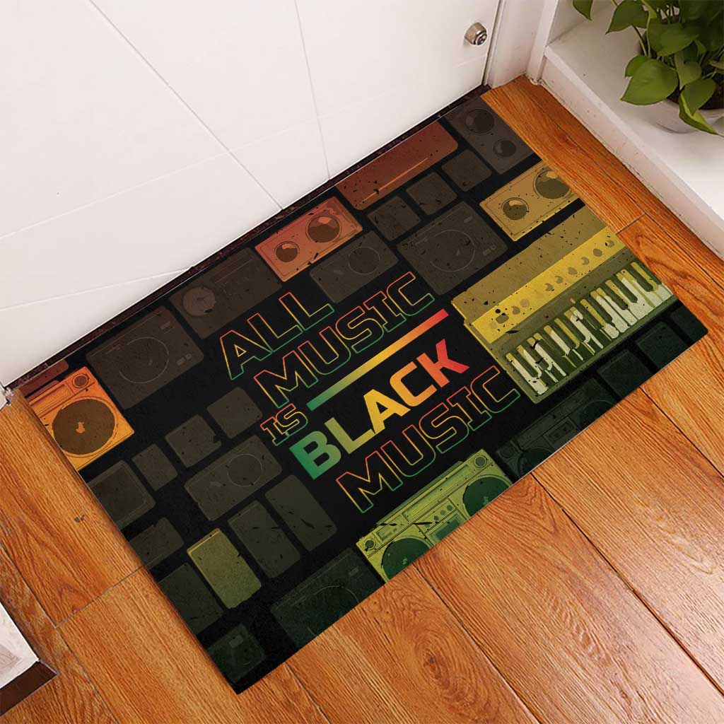 Black Music Month Rubber Doormat All Music Is Black Music - African Pride