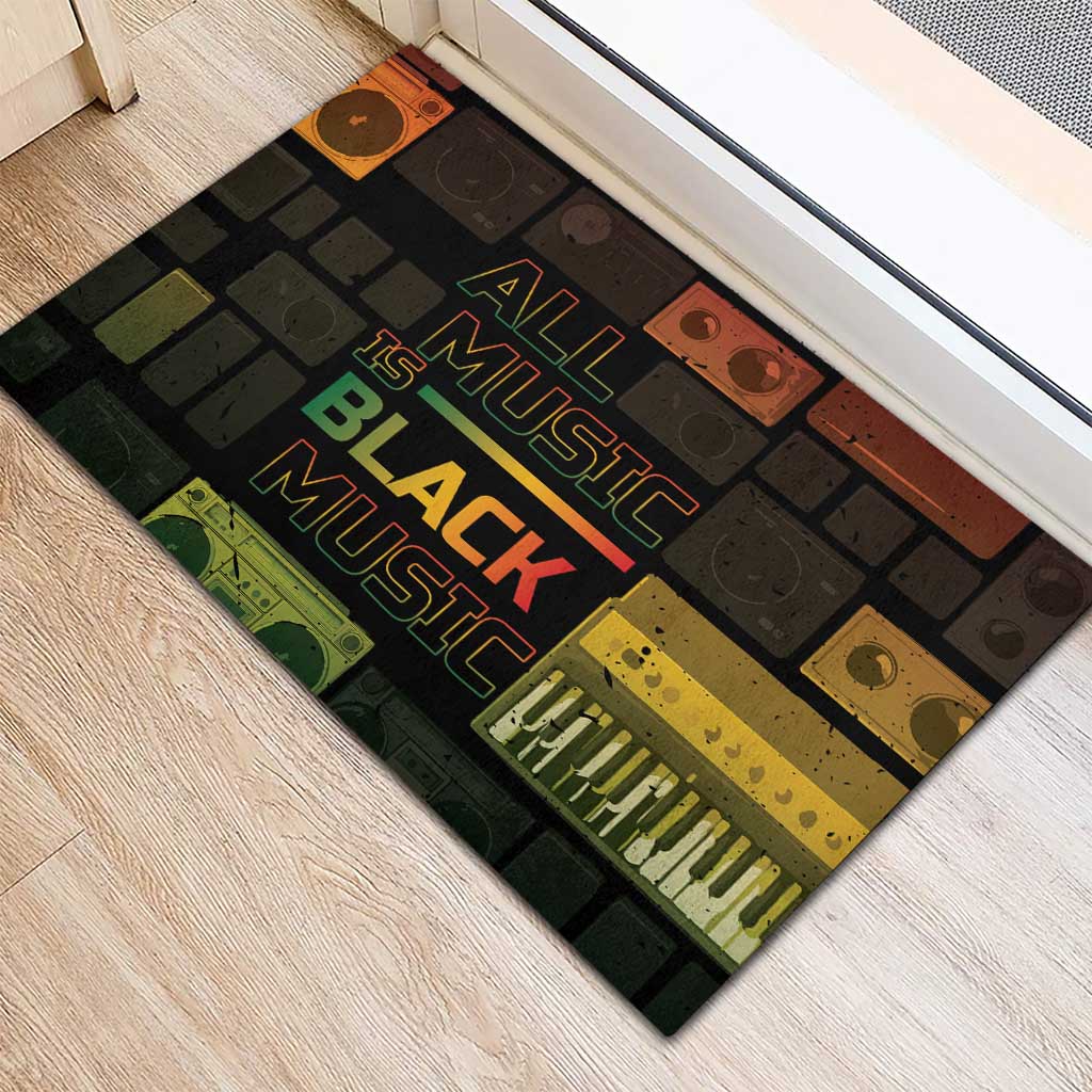 Black Music Month Rubber Doormat All Music Is Black Music - African Pride