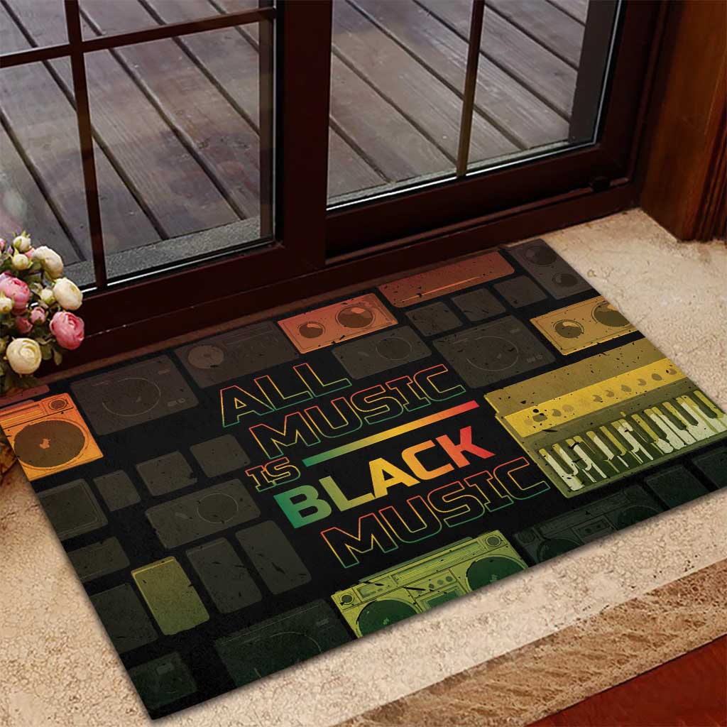 Black Music Month Rubber Doormat All Music Is Black Music - African Pride