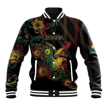 Personalized Ghana Baseball Jacket Eagle Of Freedom And Justice