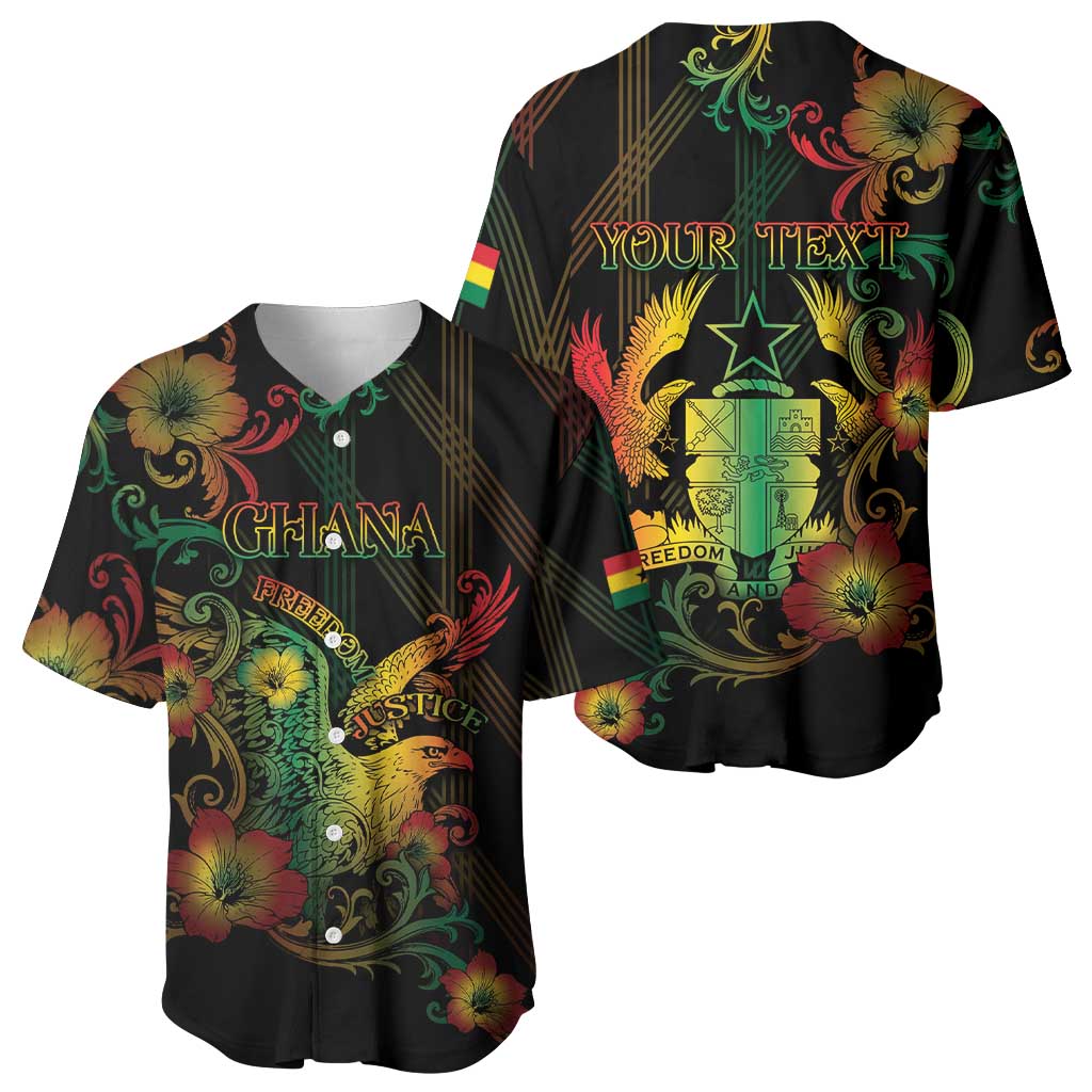 Personalized Ghana Baseball Jersey Eagle Of Freedom And Justice