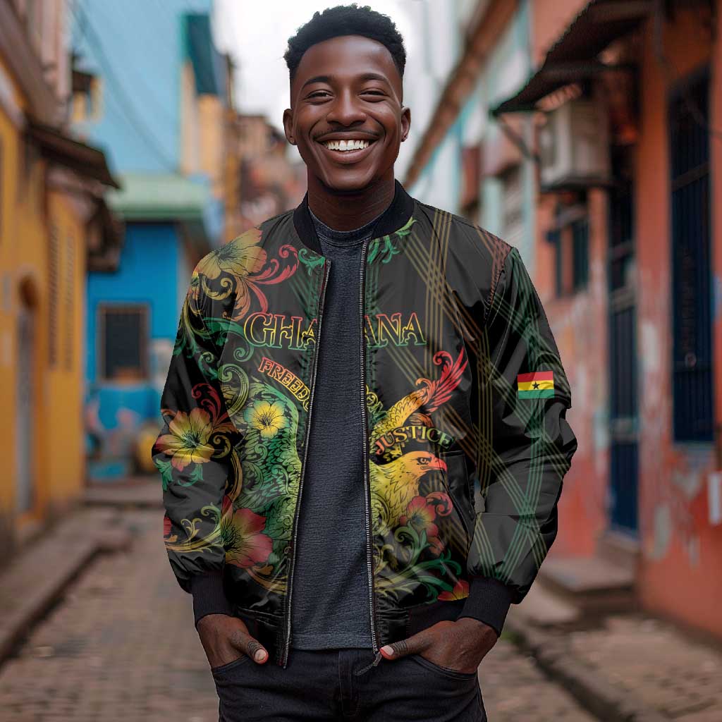 Personalized Ghana Bomber Jacket Eagle Of Freedom And Justice