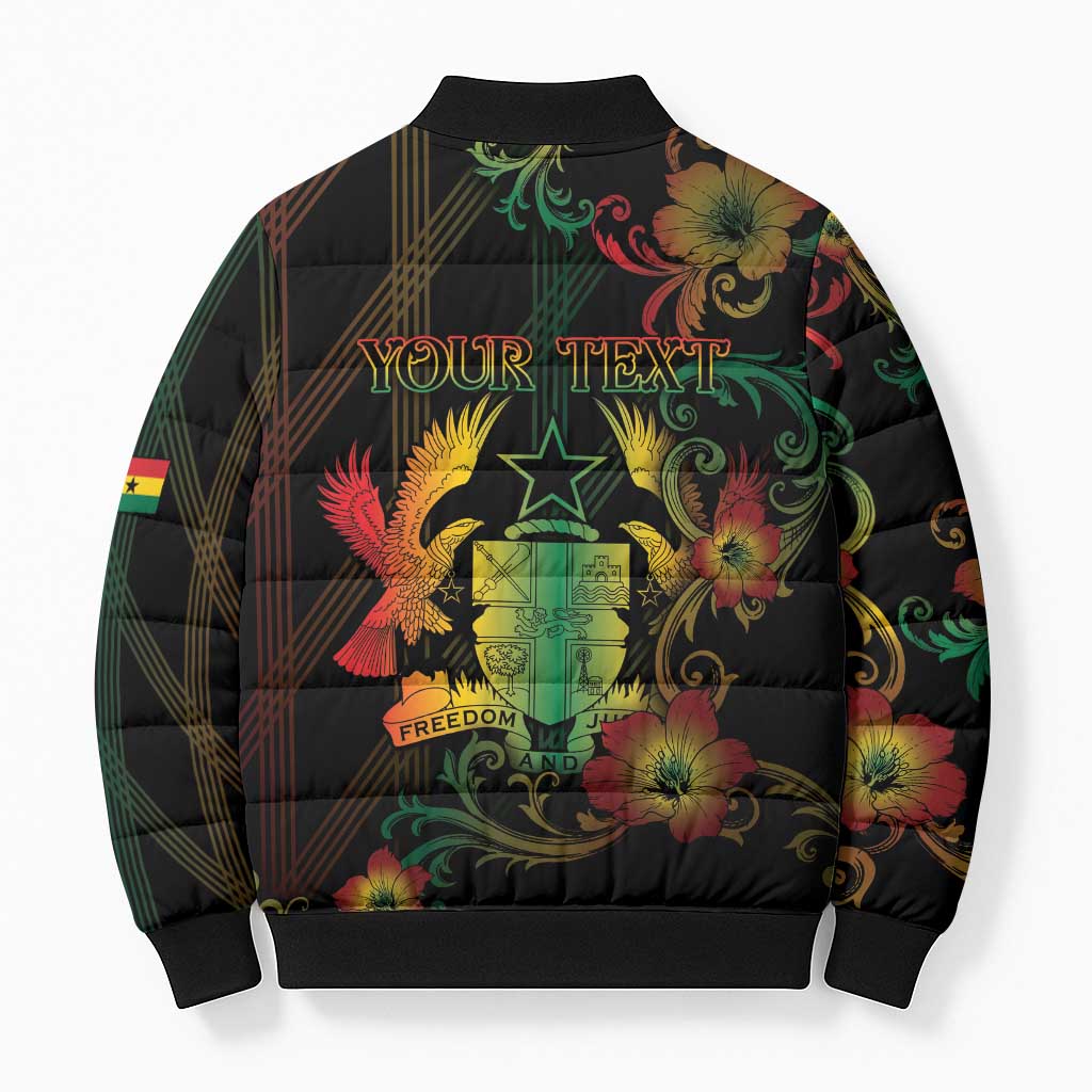 Personalized Ghana Bomber Puffer Jacket Eagle Of Freedom And Justice