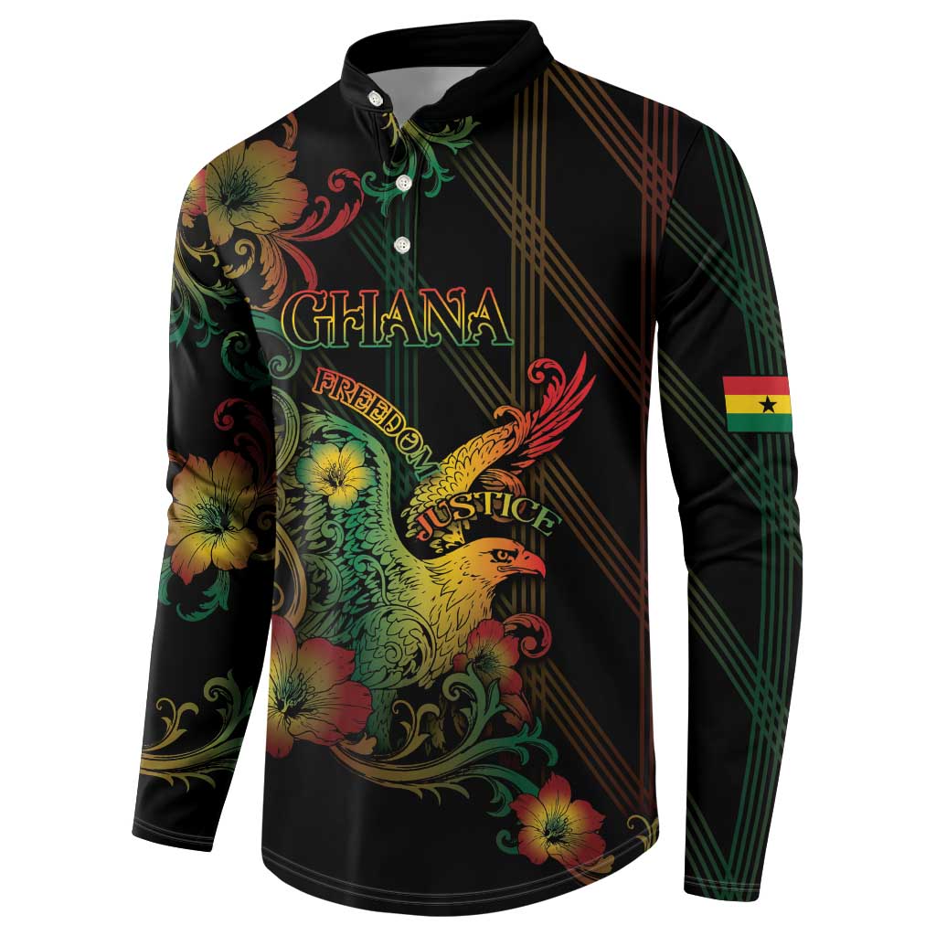 Personalized Ghana Button Sweatshirt Eagle Of Freedom And Justice