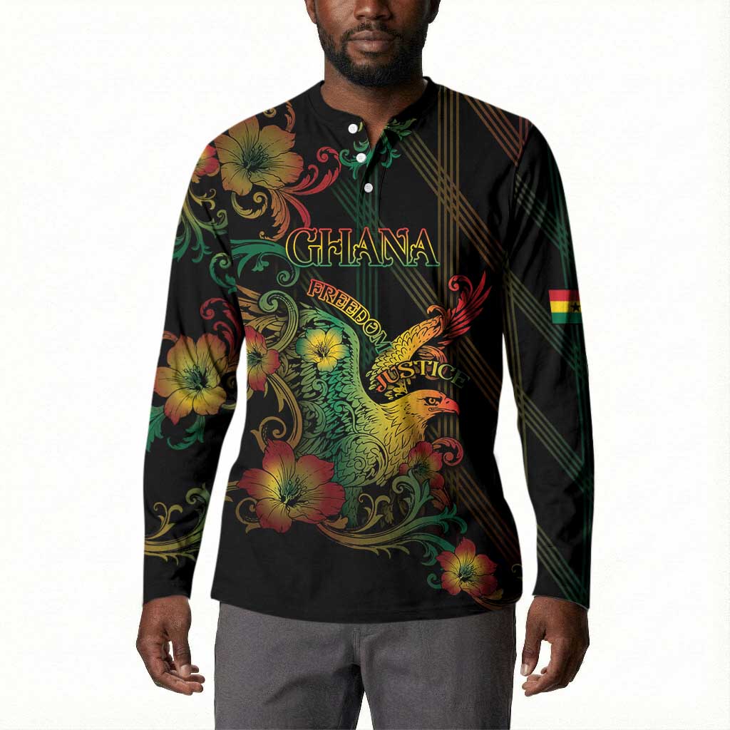 Personalized Ghana Button Sweatshirt Eagle Of Freedom And Justice
