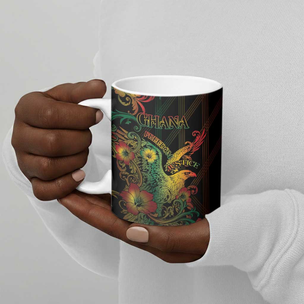 Personalized Ghana Ceramic Mug Eagle Of Freedom And Justice