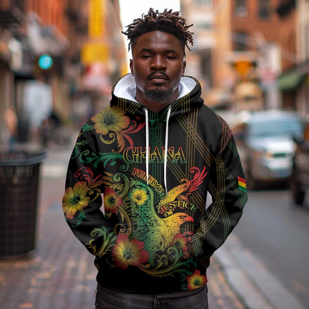 Personalized Ghana Hoodie Eagle Of Freedom And Justice