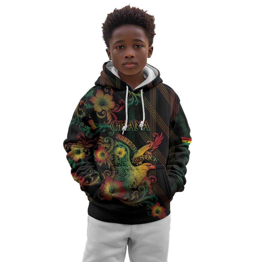 Personalized Ghana Kid Hoodie Eagle Of Freedom And Justice