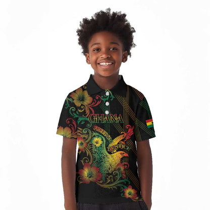 Personalized Ghana Kid Polo Shirt Eagle Of Freedom And Justice