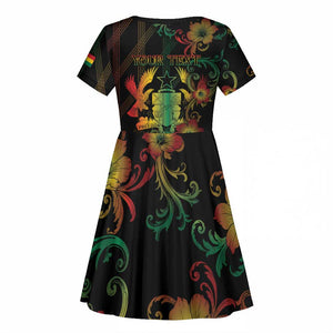 Personalized Ghana Kid Short Sleeve Dress Eagle Of Freedom And Justice