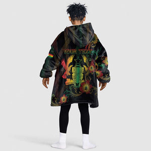 Personalized Ghana Kid Wearable Blanket Hoodie Eagle Of Freedom And Justice