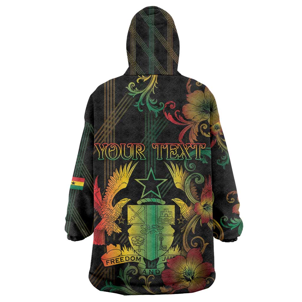Personalized Ghana Kid Wearable Blanket Hoodie Eagle Of Freedom And Justice