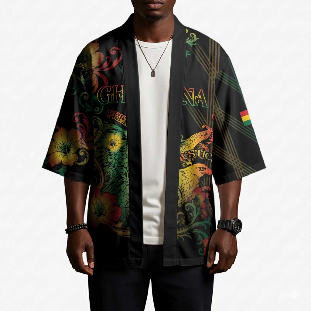 Personalized Ghana Kimono Eagle Of Freedom And Justice