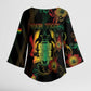 Personalized Ghana Kimono Sleeve Blouse Eagle Of Freedom And Justice