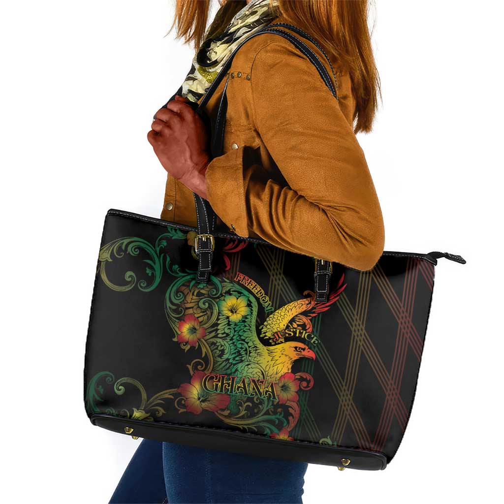 Ghana Leather Tote Bag Eagle Of Freedom And Justice