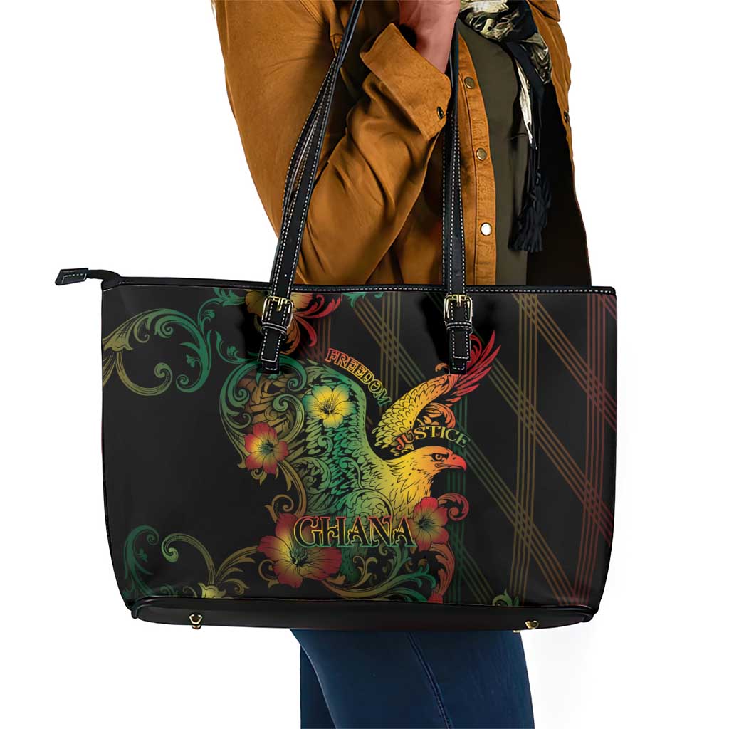 Ghana Leather Tote Bag Eagle Of Freedom And Justice