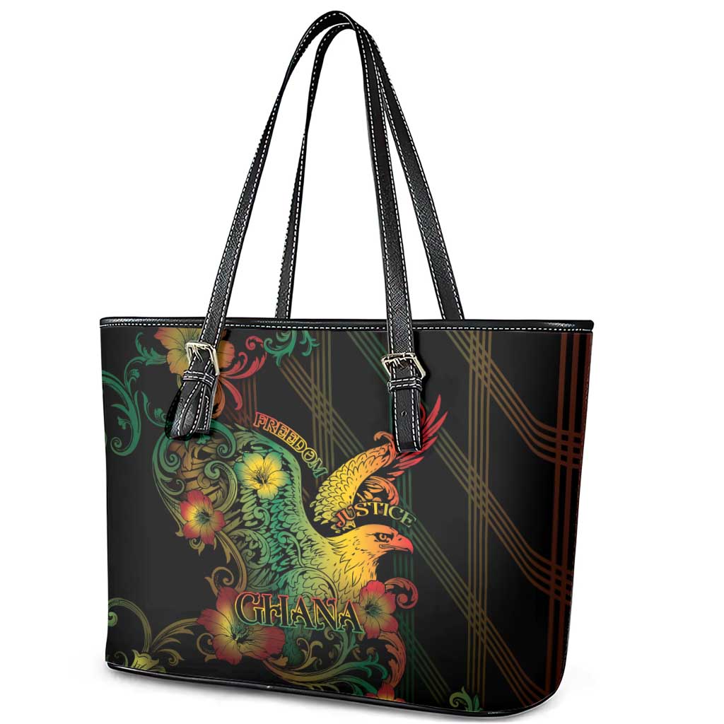 Ghana Leather Tote Bag Eagle Of Freedom And Justice