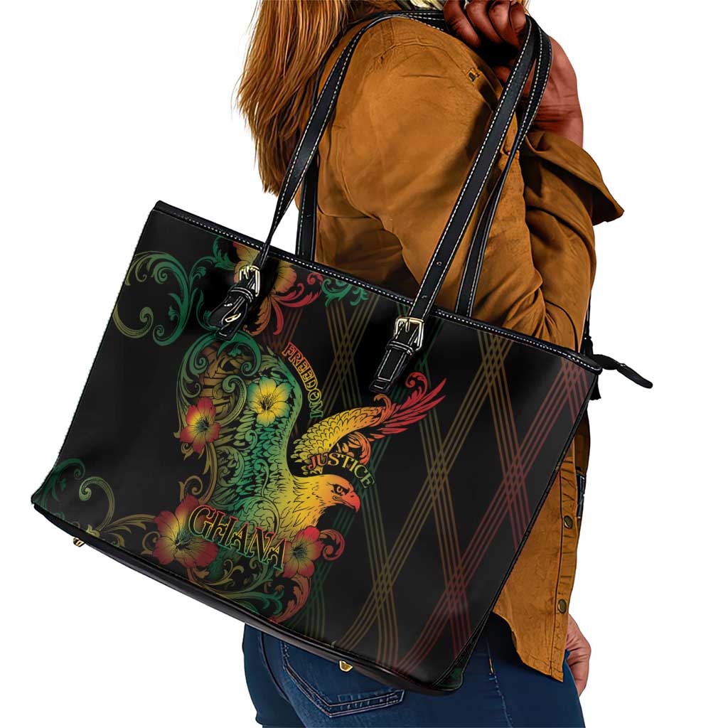 Ghana Leather Tote Bag Eagle Of Freedom And Justice