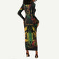 Personalized Ghana Long Sleeve Bodycon Dress Eagle Of Freedom And Justice