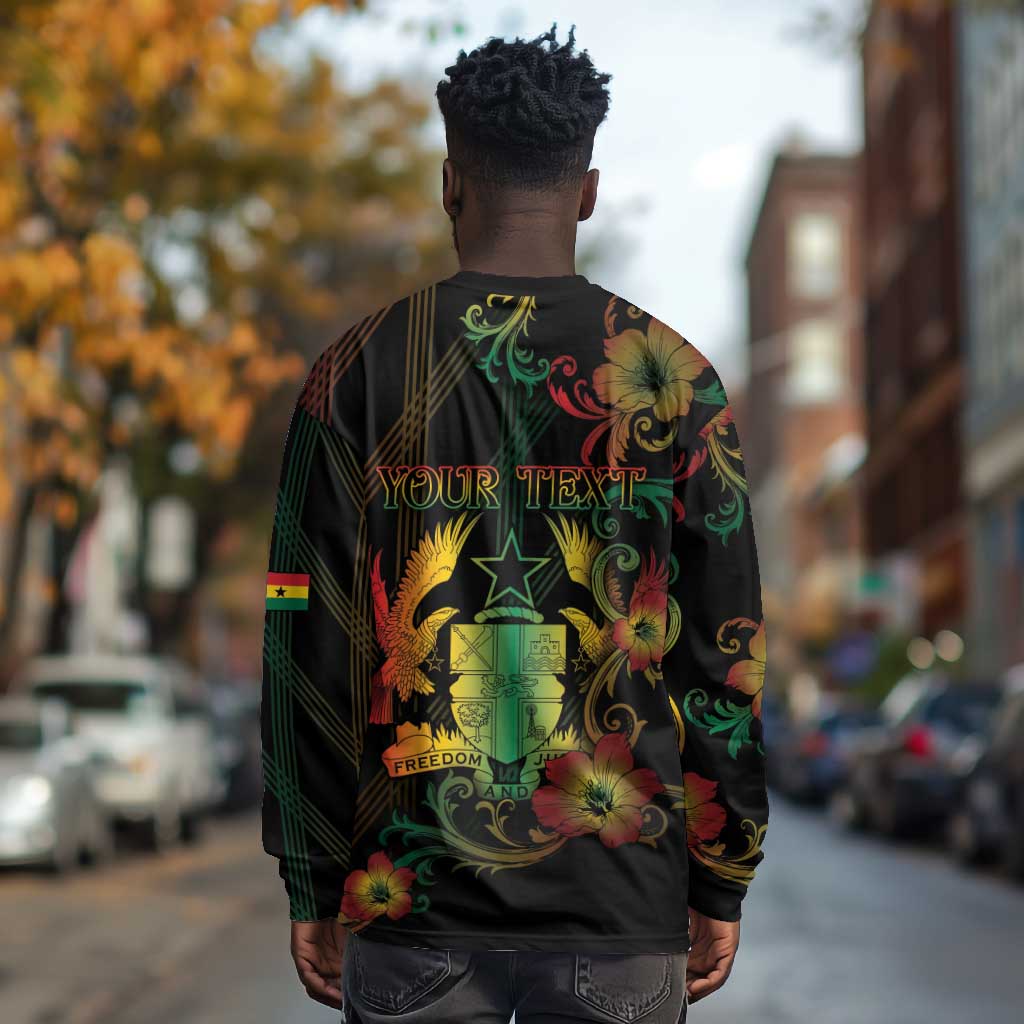 Personalized Ghana Long Sleeve Shirt Eagle Of Freedom And Justice