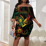 Personalized Ghana Off Shoulder Short Dress Eagle Of Freedom And Justice