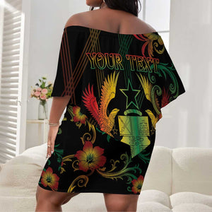 Personalized Ghana Off Shoulder Short Dress Eagle Of Freedom And Justice