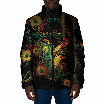 Personalized Ghana Padded Jacket Eagle Of Freedom And Justice