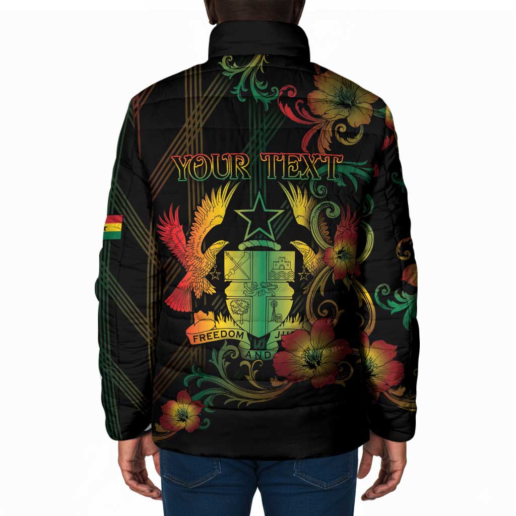 Personalized Ghana Padded Jacket Eagle Of Freedom And Justice