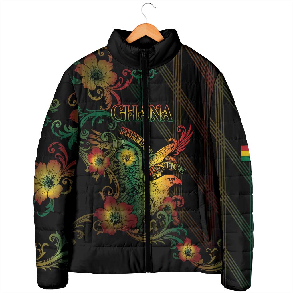 Personalized Ghana Padded Jacket Eagle Of Freedom And Justice