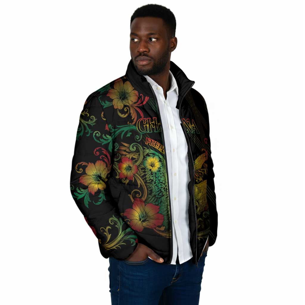 Personalized Ghana Padded Jacket Eagle Of Freedom And Justice